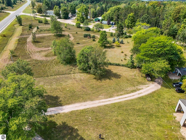 aerial view with a rural view