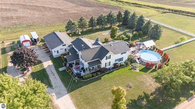 bird's eye view with a rural view