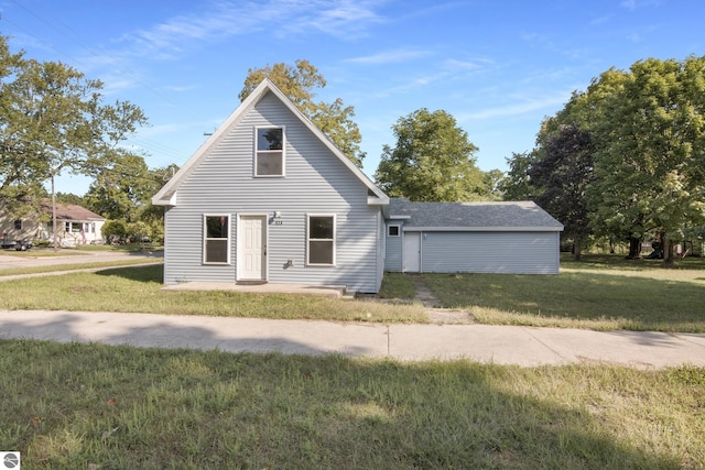 view of property exterior with a lawn