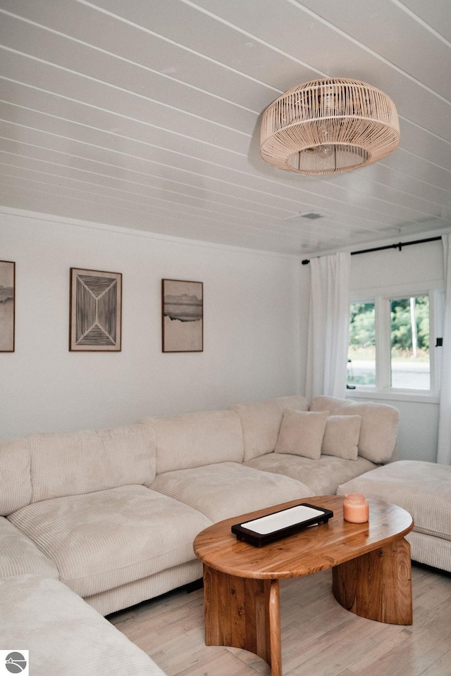 living room featuring hardwood / wood-style flooring