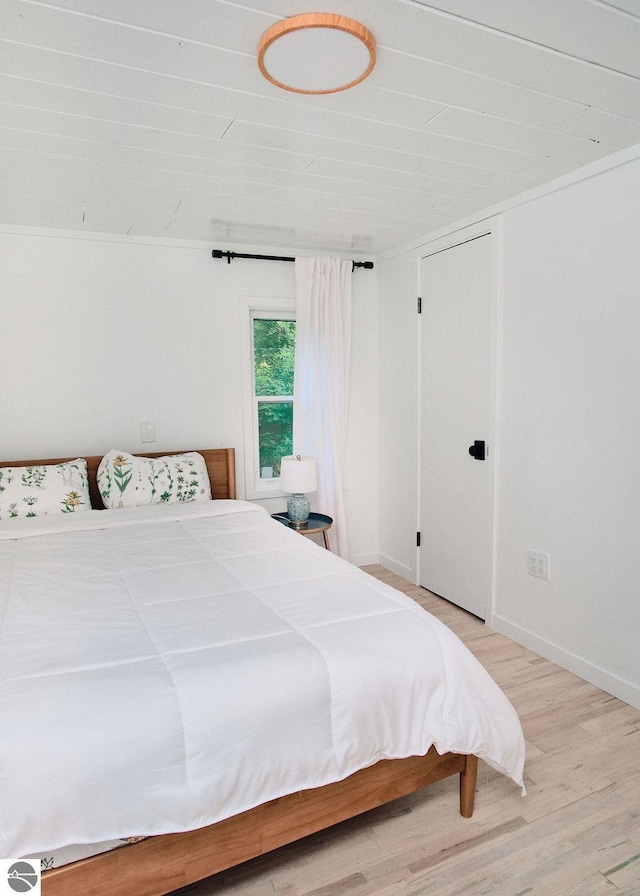 bedroom featuring light hardwood / wood-style flooring