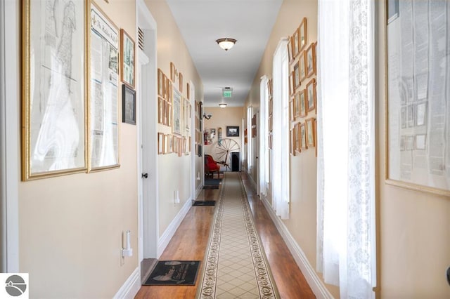 hall featuring wood-type flooring