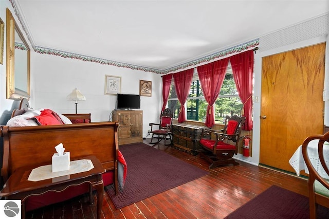 bedroom featuring dark wood-type flooring