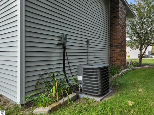 exterior details with central air condition unit