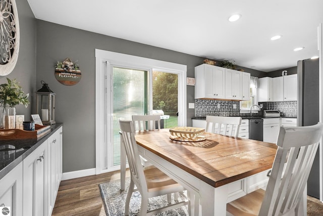 dining room featuring dark hardwood / wood-style floors