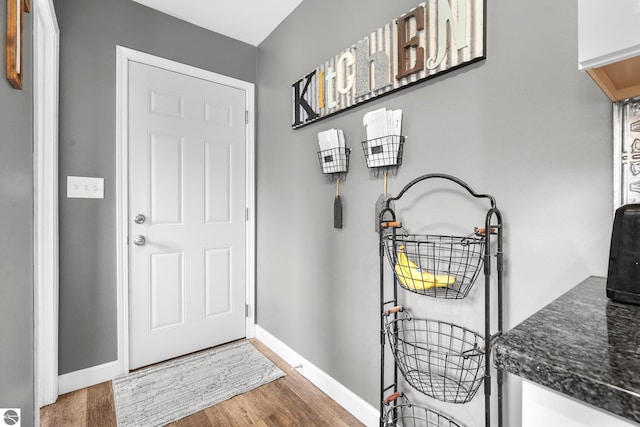 entrance foyer with hardwood / wood-style floors