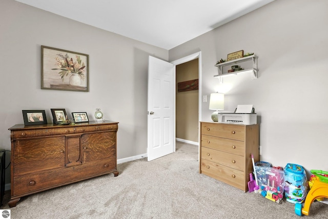 interior space with light colored carpet