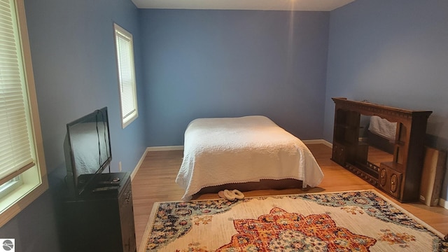 bedroom featuring hardwood / wood-style flooring