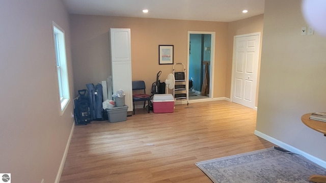 misc room featuring light hardwood / wood-style flooring