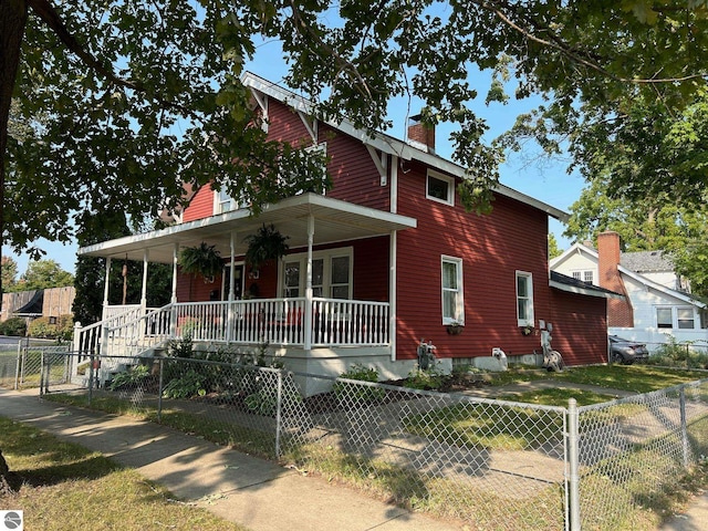 view of front facade with covered porch