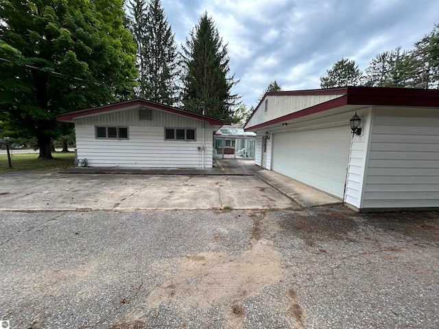 view of garage