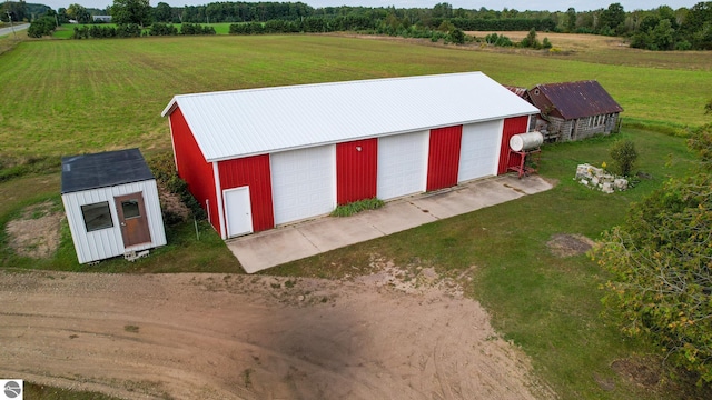 aerial view with a rural view