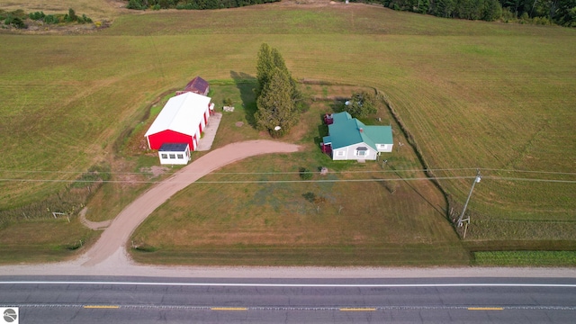 drone / aerial view with a rural view