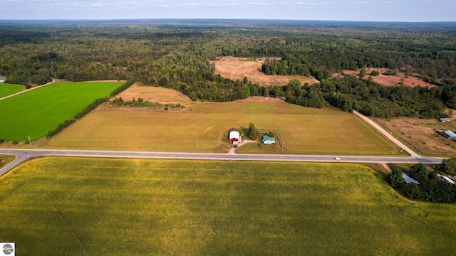 aerial view with a rural view