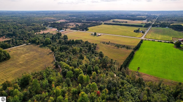 drone / aerial view with a rural view