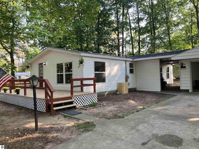 view of front of property with a deck