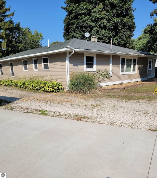 view of single story home