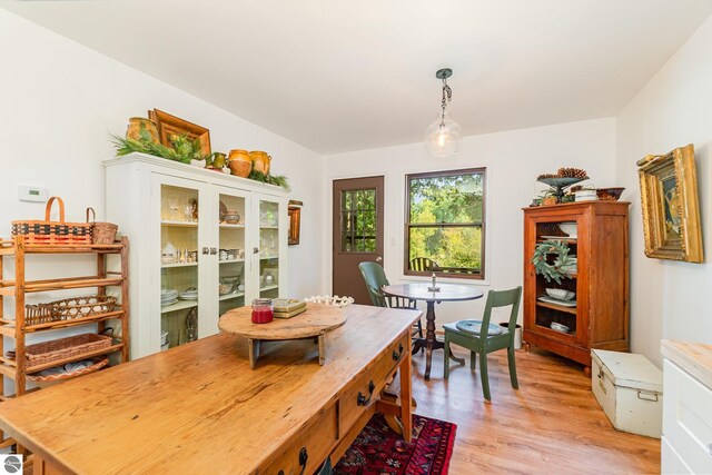 dining room with light wood-type flooring