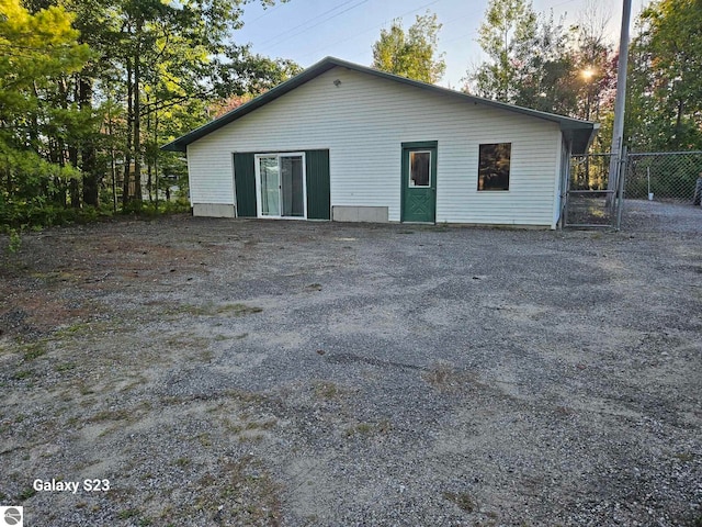 view of garage