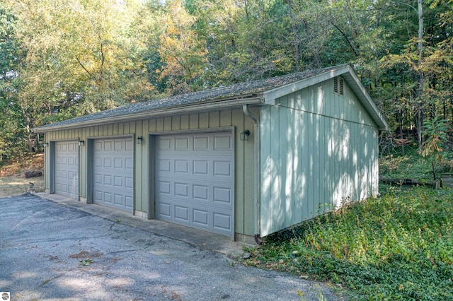 view of garage