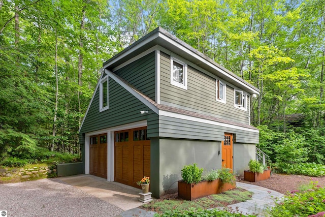 view of garage