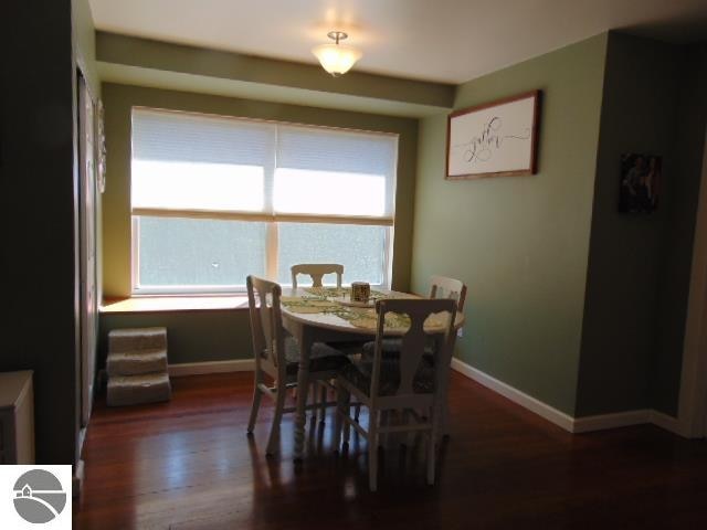 dining area featuring dark hardwood / wood-style floors