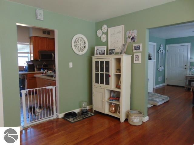 interior space featuring dark wood-type flooring