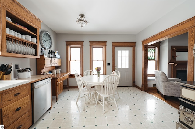 dining room with plenty of natural light