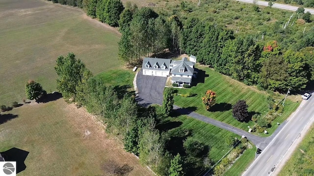 aerial view with a rural view