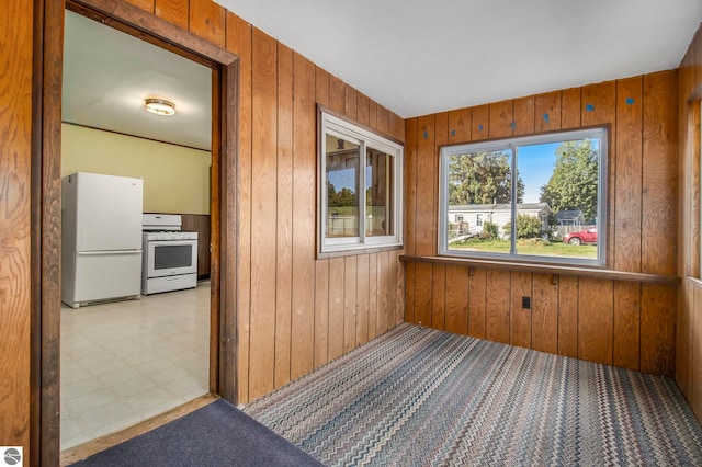 empty room with wooden walls