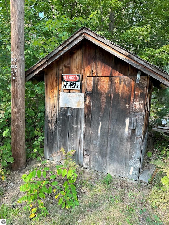 view of shed