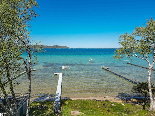 water view featuring a boat dock