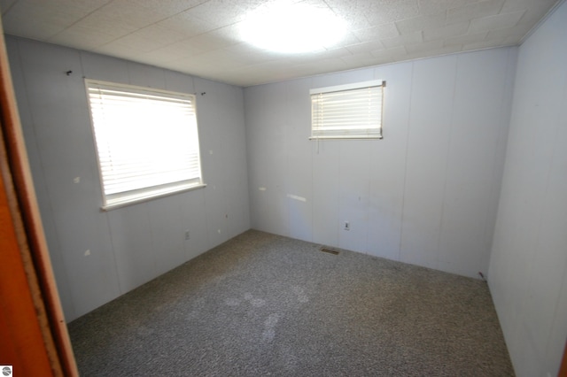 unfurnished room with plenty of natural light and carpet flooring