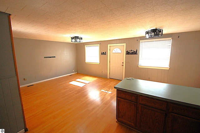 interior space with light hardwood / wood-style floors