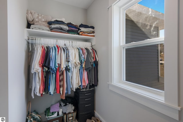 view of walk in closet