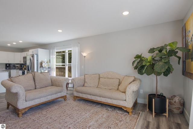 living room featuring light hardwood / wood-style floors