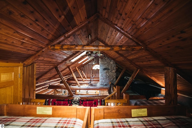 view of unfinished attic