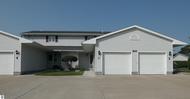 view of property with a garage