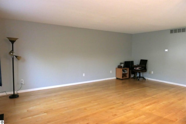 interior space with light hardwood / wood-style flooring