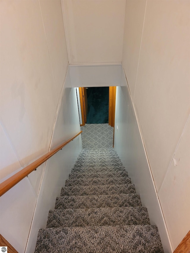 staircase with carpet