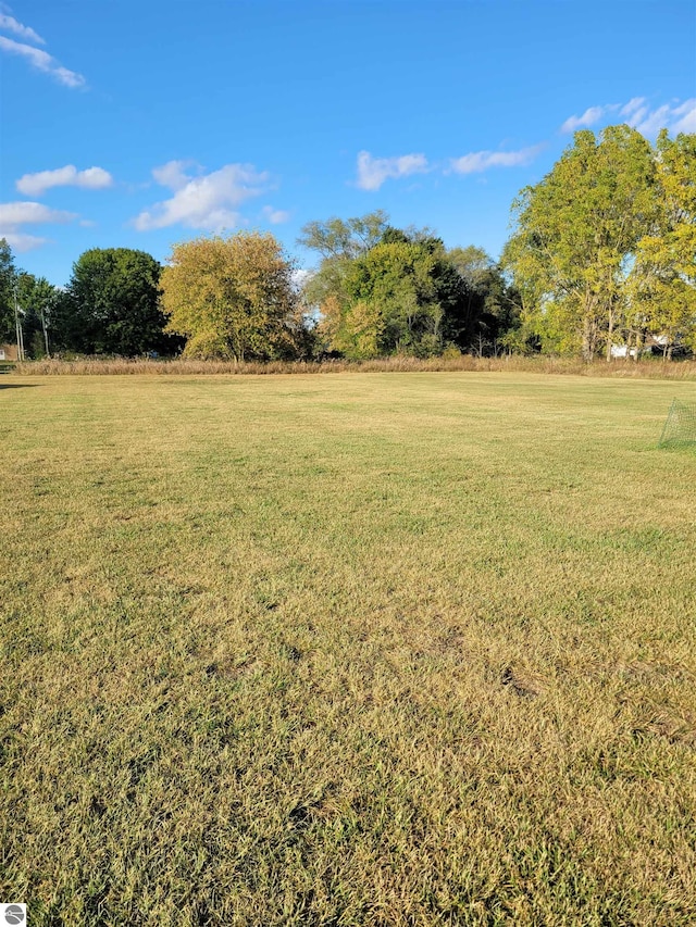 view of yard with a rural view