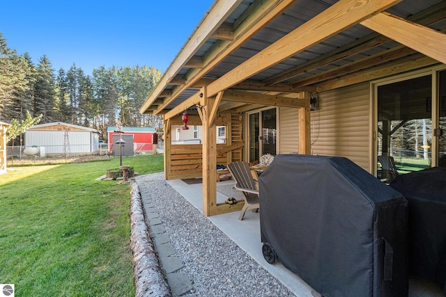 view of patio featuring area for grilling