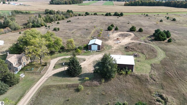 aerial view featuring a rural view