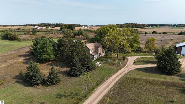 drone / aerial view featuring a rural view