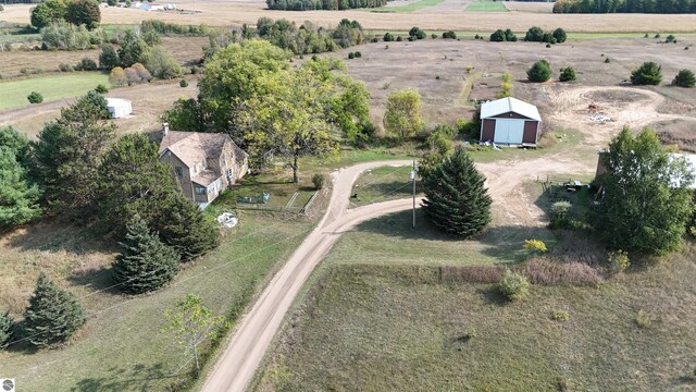 drone / aerial view with a rural view