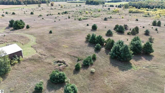 drone / aerial view with a rural view