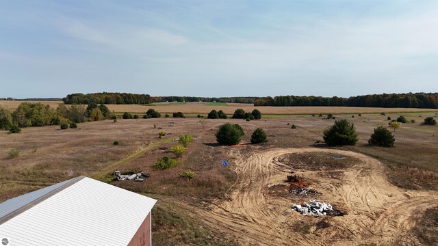 exterior space with a rural view