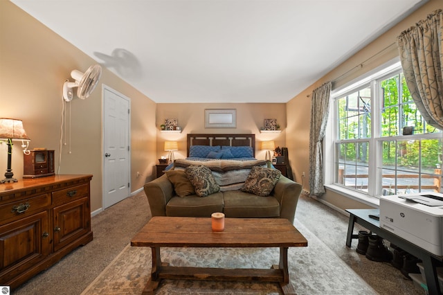 living room with light colored carpet