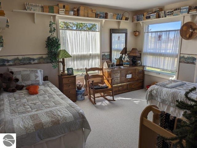 bedroom featuring carpet