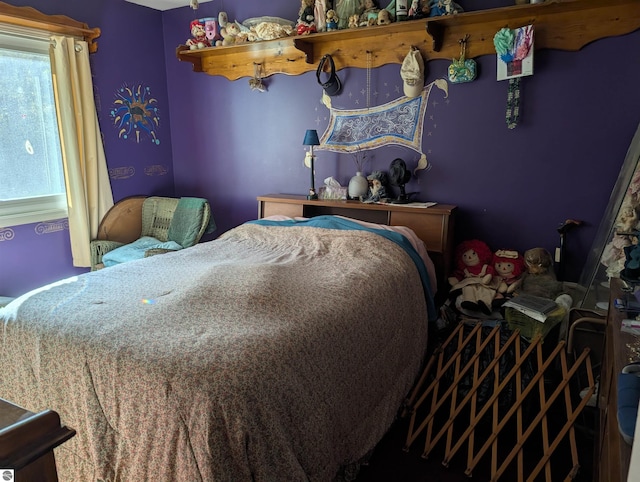 bedroom with carpet floors